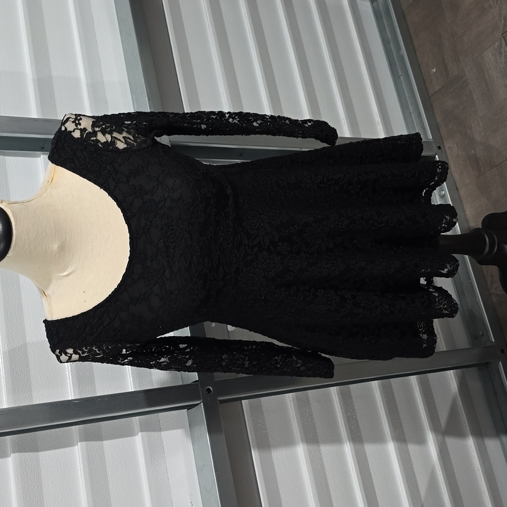 LOVE J Black Lacy Dress Medium - Picture 2 of 11